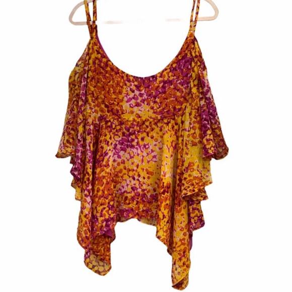 Platinum Design Collection Layered Cold Shoulder Asymmetrical  Swing Top Size 18 - Picture 2 of 12